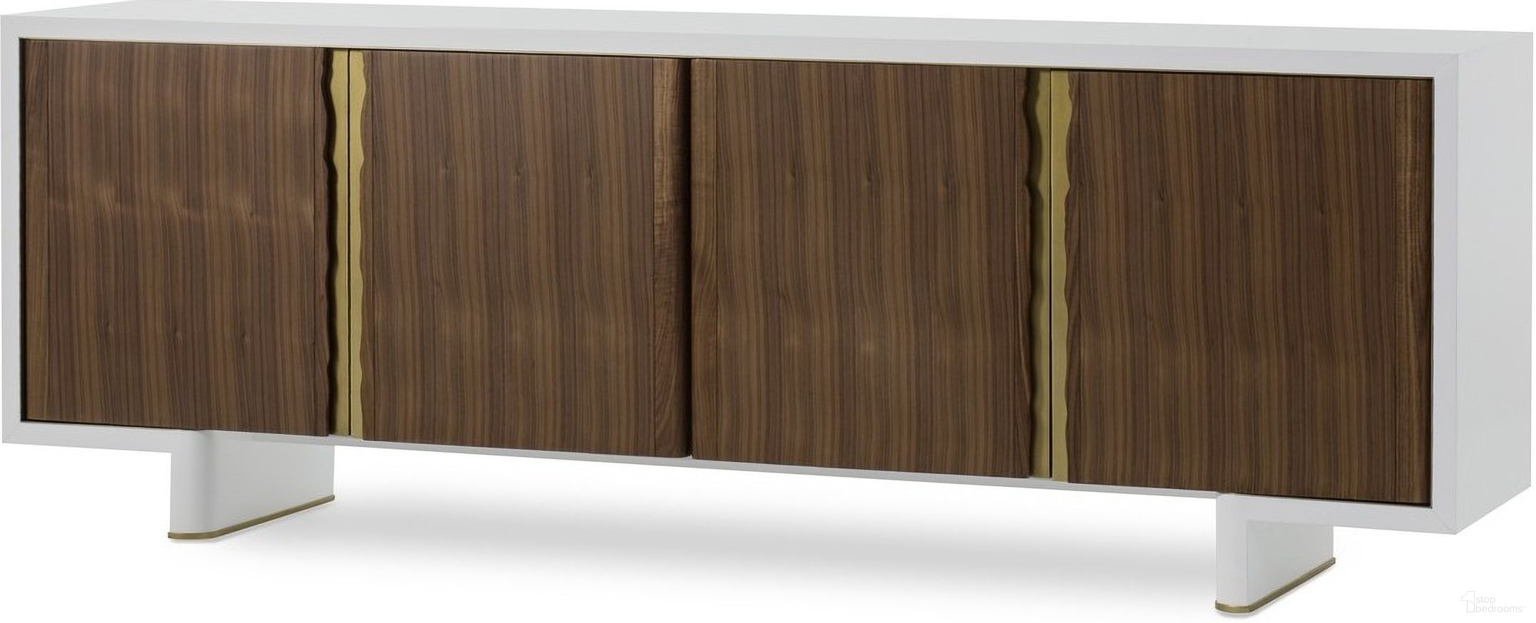 The appearance of Kintsugi Credenza In White designed by Century Furniture in the modern / contemporary interior design. This white piece of furniture was selected by 1StopBedrooms from Grand Tour Furniture Collection to add a touch of cosiness and style into your home. Sku: SF5891. Material: Walnut Veneer.