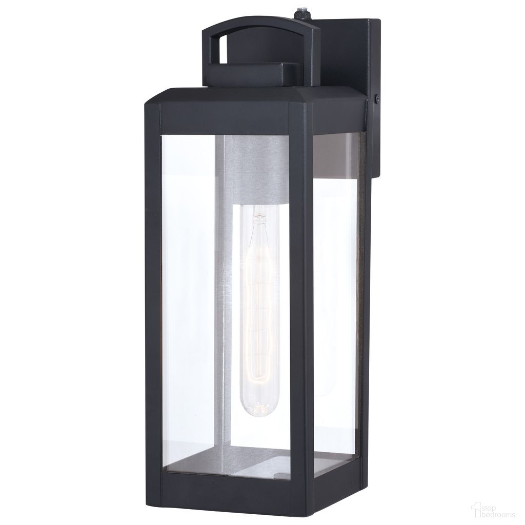 The appearance of Kinzie 5 Inch Outdoor Wall Light In Textured Black designed by Vaxcel in the transitional interior design. This textured black piece of furniture was selected by 1StopBedrooms from Kinzie Collection to add a touch of cosiness and style into your home. Sku: T0566. Material: Steel.