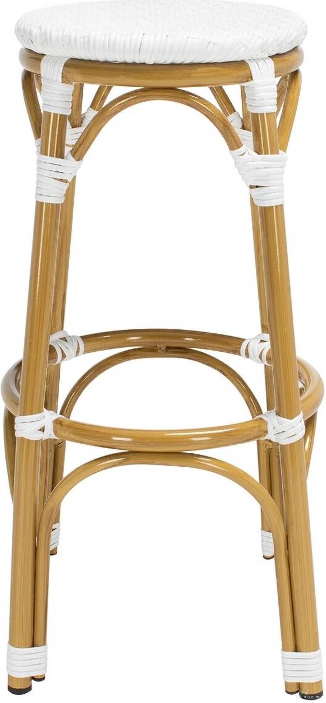 Kipnuk Indoor-Outdoor Bar Stool in White