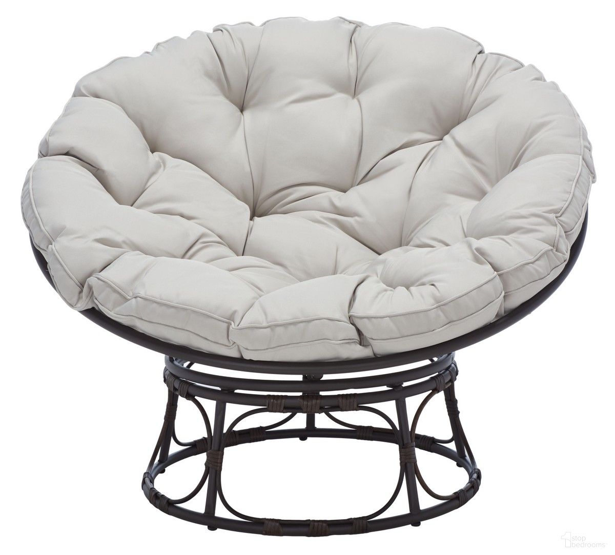 The appearance of Kiraya Papasan Chair in Brown and Grey designed by Safavieh in the transitional interior design. This brown and grey piece of furniture was selected by 1StopBedrooms from Kiraya Collection to add a touch of cosiness and style into your home. Sku: PAT9041A. Material: Steel.