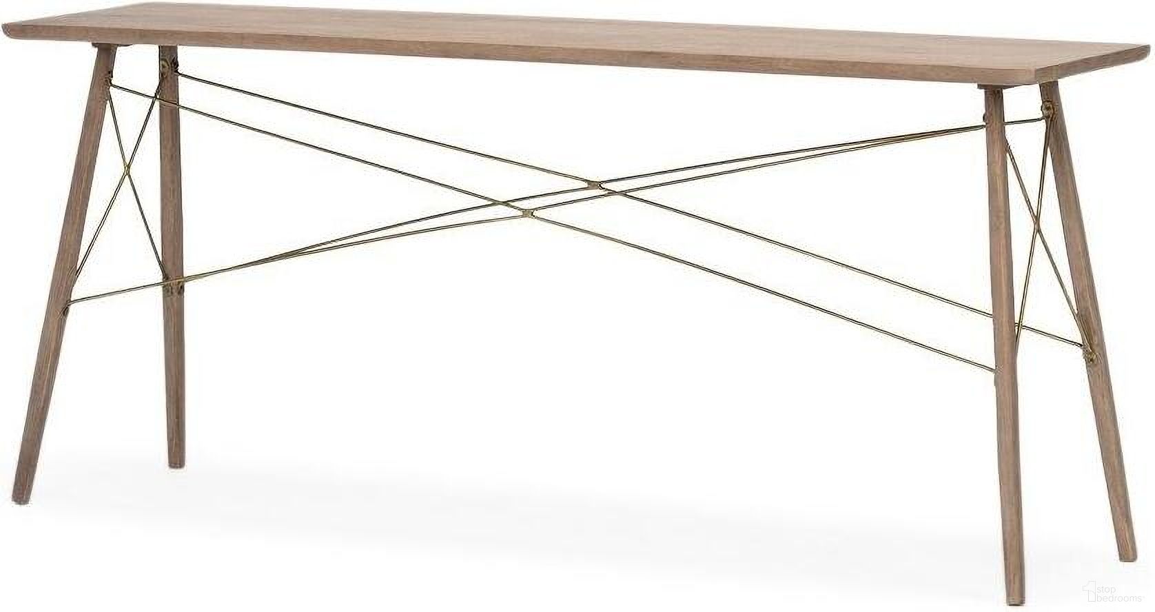 The appearance of Kirby I Brown Wooden Cross Braced Console Table designed by Mercana in the modern / contemporary interior design. This brown piece of furniture was selected by 1StopBedrooms from Kirby Collection to add a touch of cosiness and style into your home. Sku: 68220. Material: Wood.