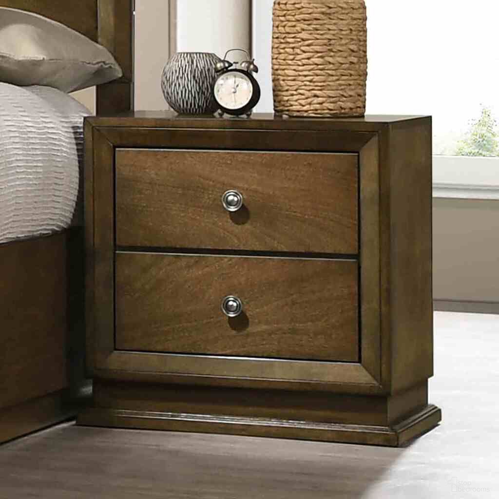 The appearance of Kirkham Nighstand In Walnut designed by Furniture of America in the transitional interior design. This walnut piece of furniture was selected by 1StopBedrooms from Kirkham Collection to add a touch of cosiness and style into your home. Sku: FM7213WN-N. Material: Solid Rubberwood.