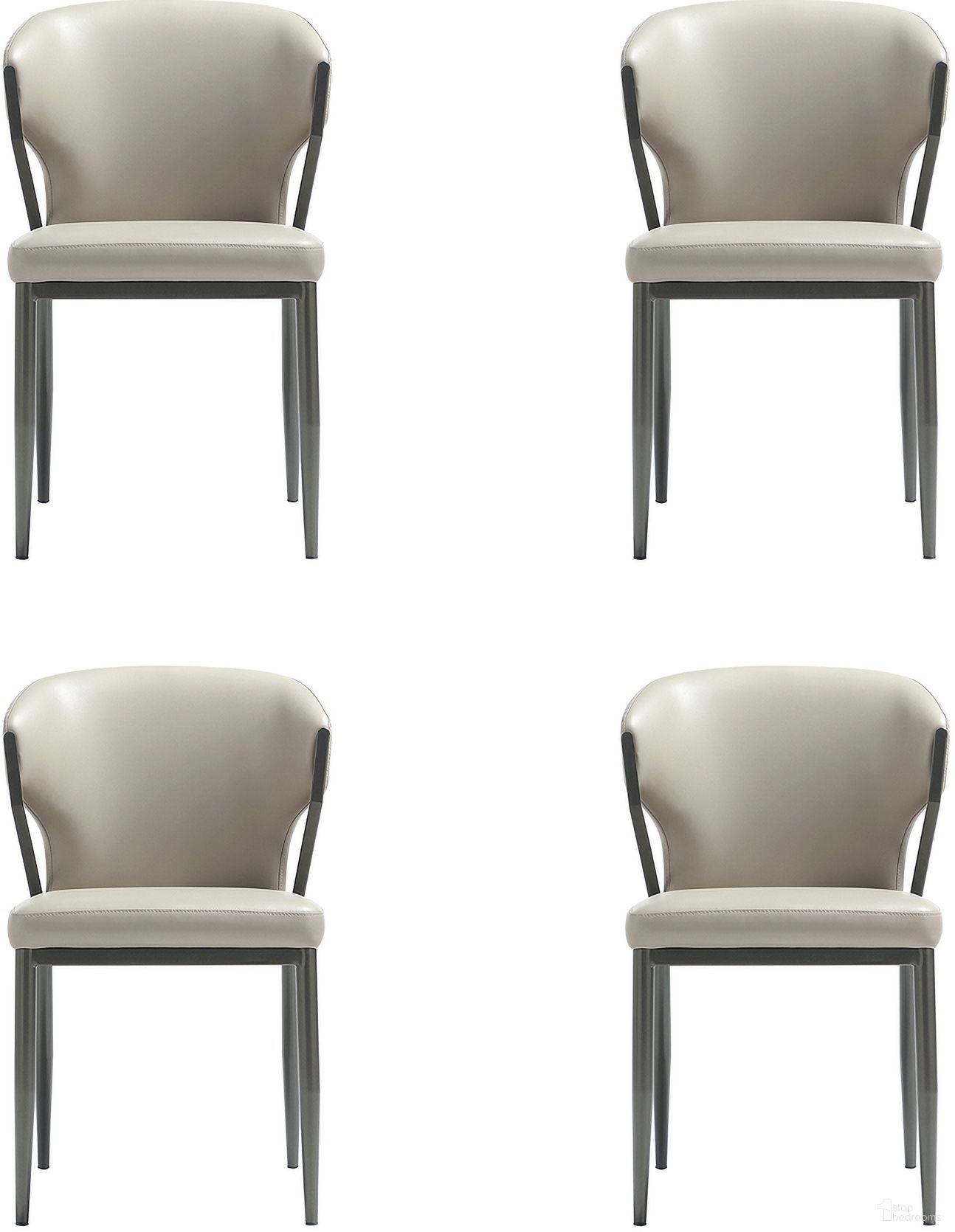Kirsten Dining Chair Set of 4 In Light Grey