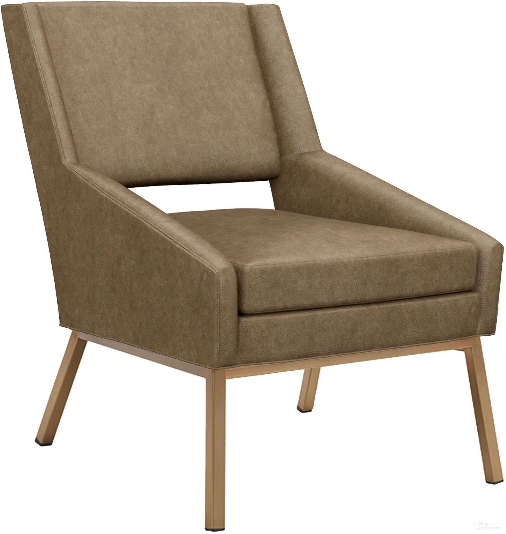 The appearance of Kitano Amani Leather Chair With Bright Brass Base designed by Lexington in the modern / contemporary interior design. This  piece of furniture  was selected by 1StopBedrooms from Kitano Collection to add a touch of cosiness and style into your home. Sku: LL1927-11B. Material: Genuine Leather.