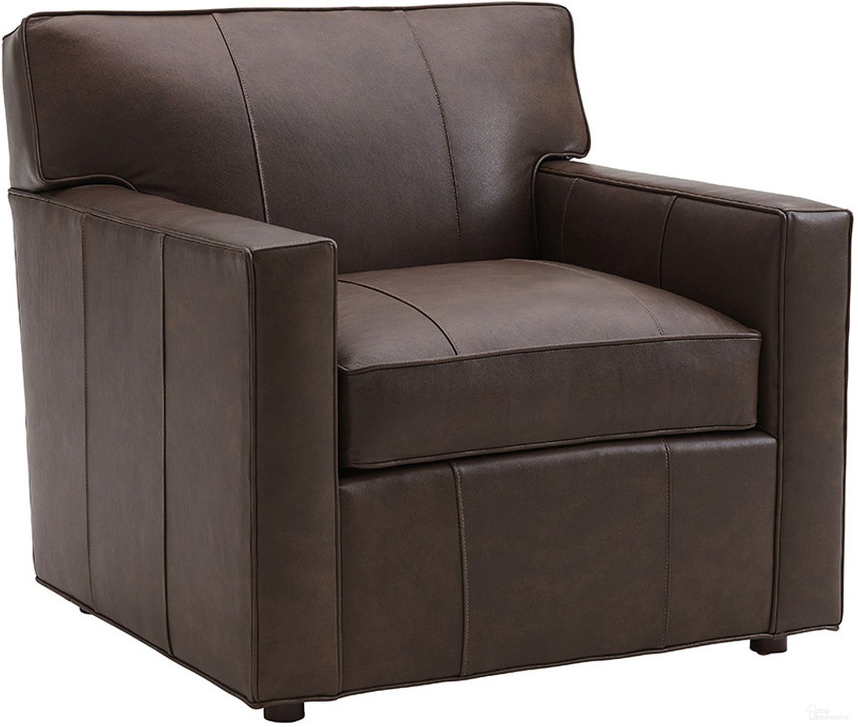 The appearance of Kitano Ardsley Leather Chair designed by Lexington in the modern / contemporary interior design. This brown piece of furniture was selected by 1StopBedrooms from Kitano Collection to add a touch of cosiness and style into your home. Sku: LL7243-11-40. Material: Leather.