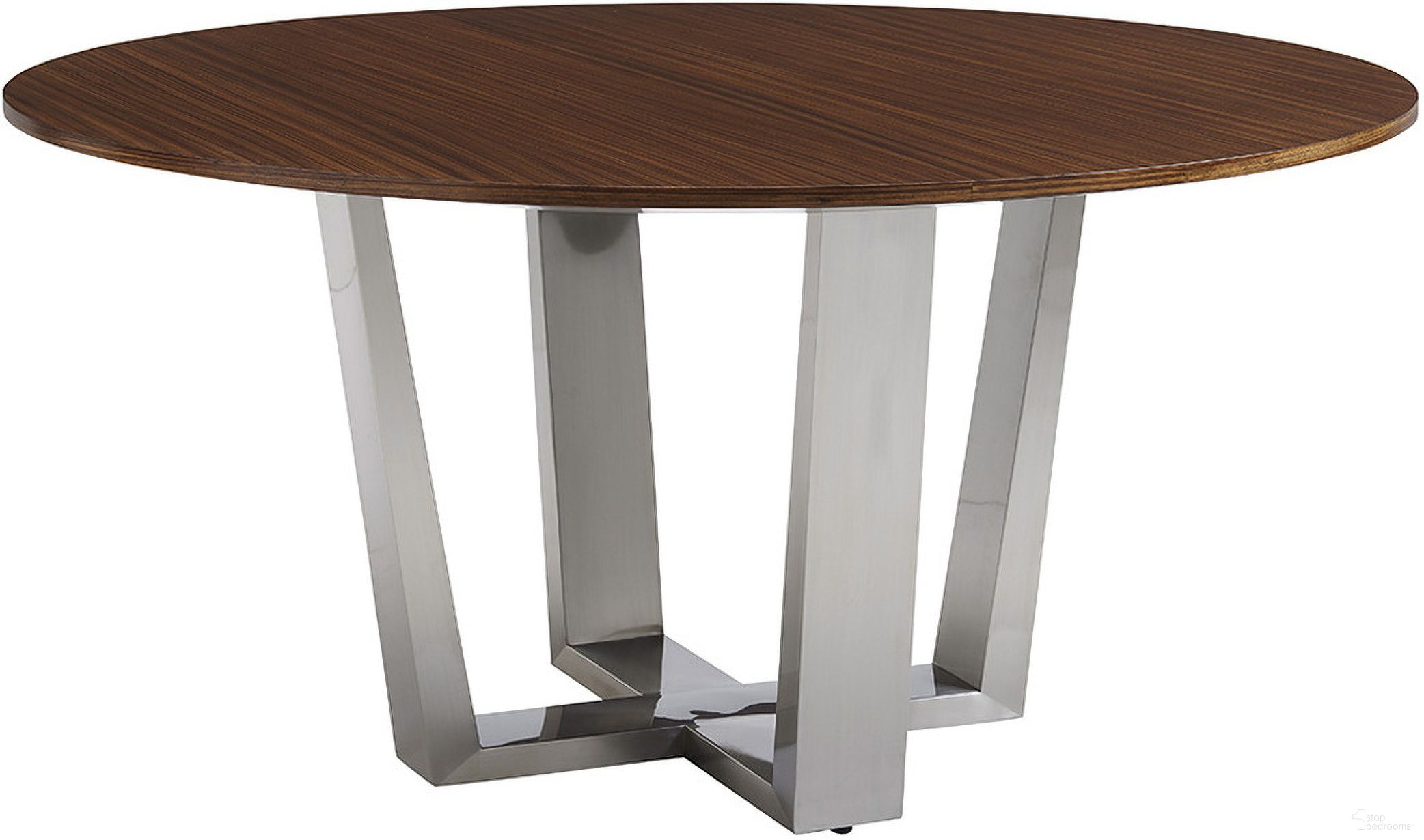 The appearance of Kitano Mandara Round Dining Table In Nikka designed by Lexington in the modern / contemporary interior design. This nikka piece of furniture  was selected by 1StopBedrooms from Kitano Collection to add a touch of cosiness and style into your home. Sku: 734-875C. Table Base Style: Pedestal. Table Top Shape: Round. Material: Wood. Size: 60".