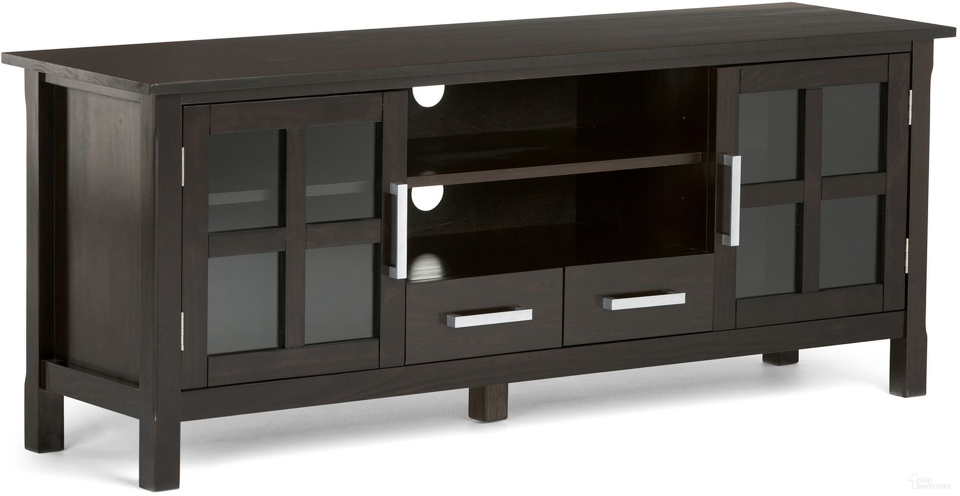Kitchener Solid Wood 60 Inch Wide TV Media Stand In Hickory Brown