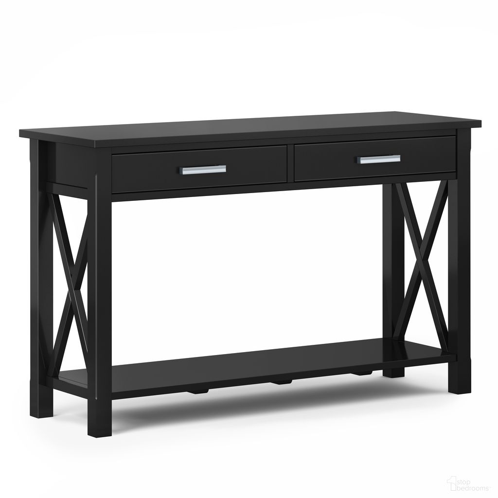 Kitchener Solid Wood Console Sofa Table In Black