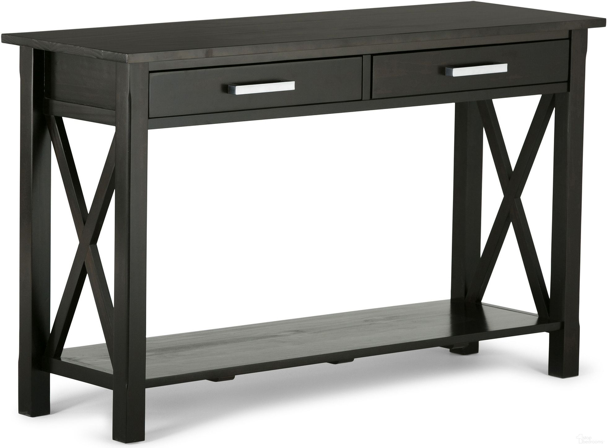Kitchener Solid Wood Console Sofa Table In Hickory Brown