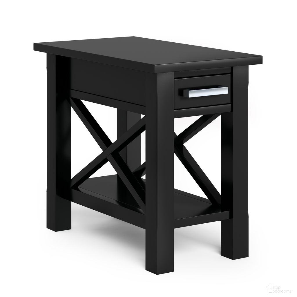 Kitchener Solid Wood Narrow Side Table In Black