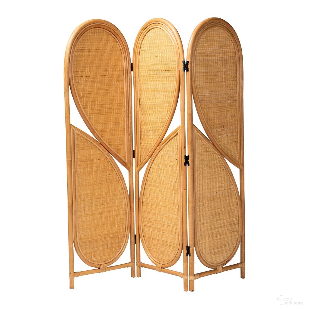 Kiyoko Natural Rattan Room Divider In Light Honey
