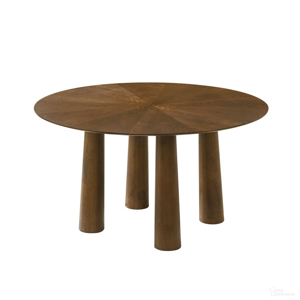 The appearance of Klarissa 54 Inch Round Dining Table In Walnut designed by Armen Living in the transitional interior design. This walnut piece of furniture  was selected by 1StopBedrooms from Klarissa Collection to add a touch of cosiness and style into your home. Sku: LCKSDIWATOP;LCKSDIWABA. Table Base Style: Legs. Table Top Shape: Round. Material: MDF. Size: 54".
