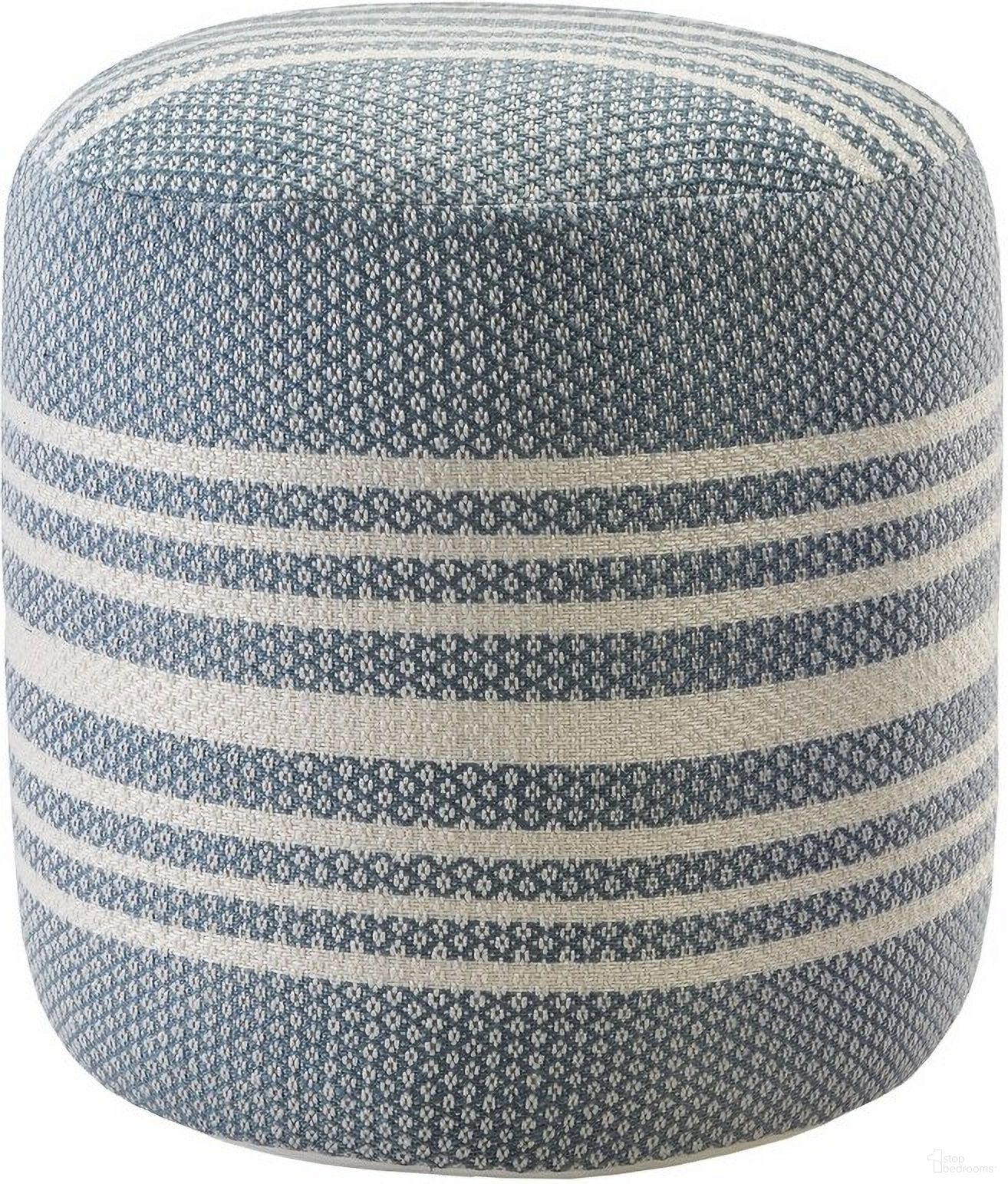 The appearance of Klaro Striped Hand-Woven Ottoman Pouf In Blue and White designed by Rajani Home in the transitional interior design. This blue/white piece of furniture was selected by 1StopBedrooms from Bova Collection to add a touch of cosiness and style into your home. Sku: 8C312008G49348. Material: Polyester.