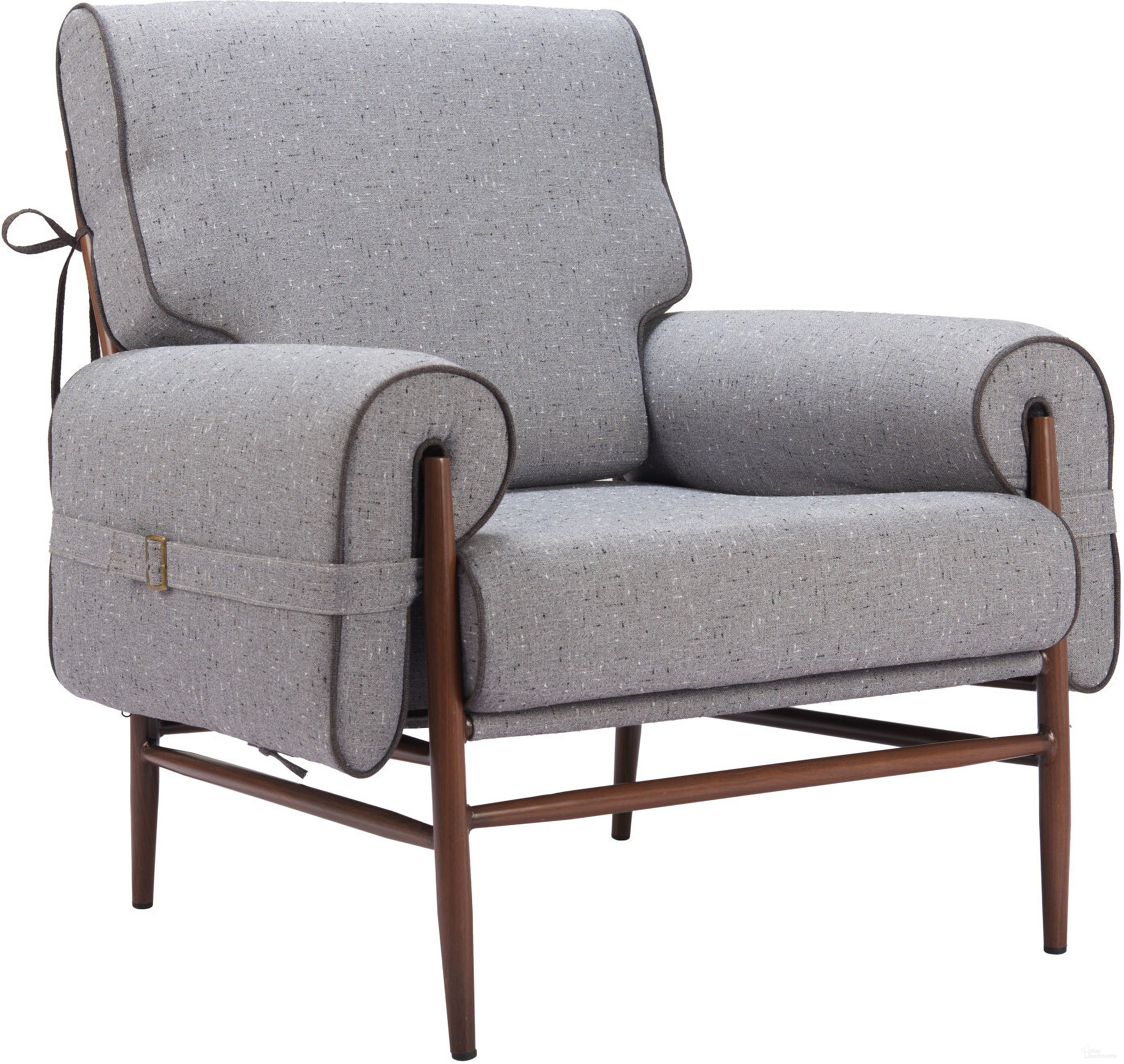 The appearance of Klem Accent Chair In Gray designed by Zuo Modern in the modern / contemporary interior design. This gray piece of furniture was selected by 1StopBedrooms from Klem Collection to add a touch of cosiness and style into your home. Sku: 110205. Material: Steel.