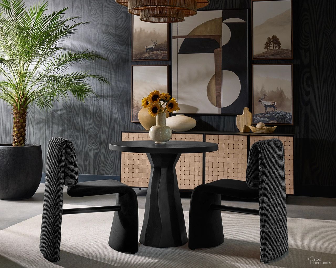Kliff 34 Inch Bistro Table Set In Black