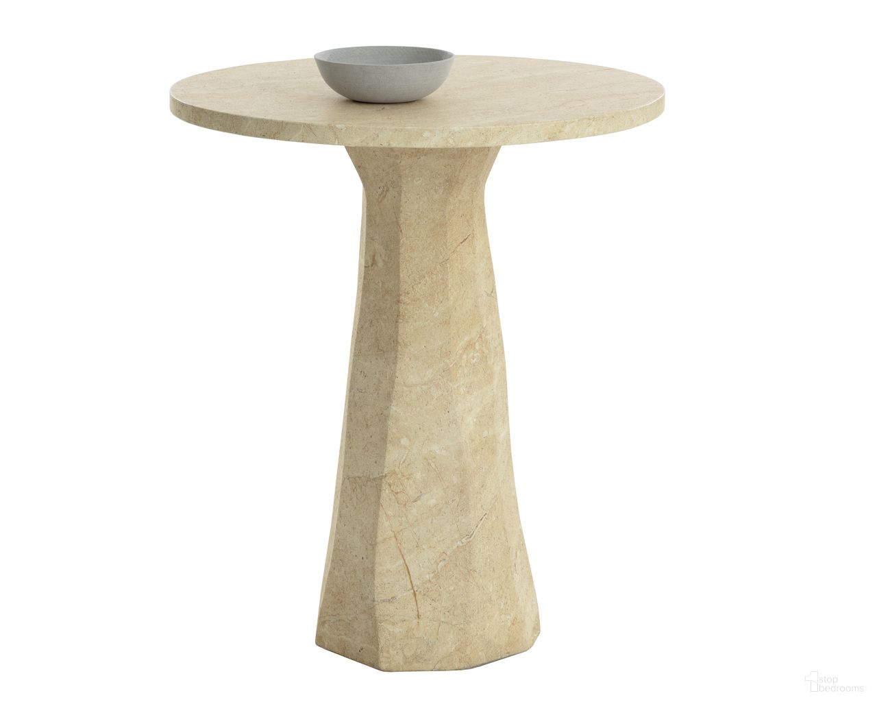 Kliff Travertine Look Bar Table In Natural