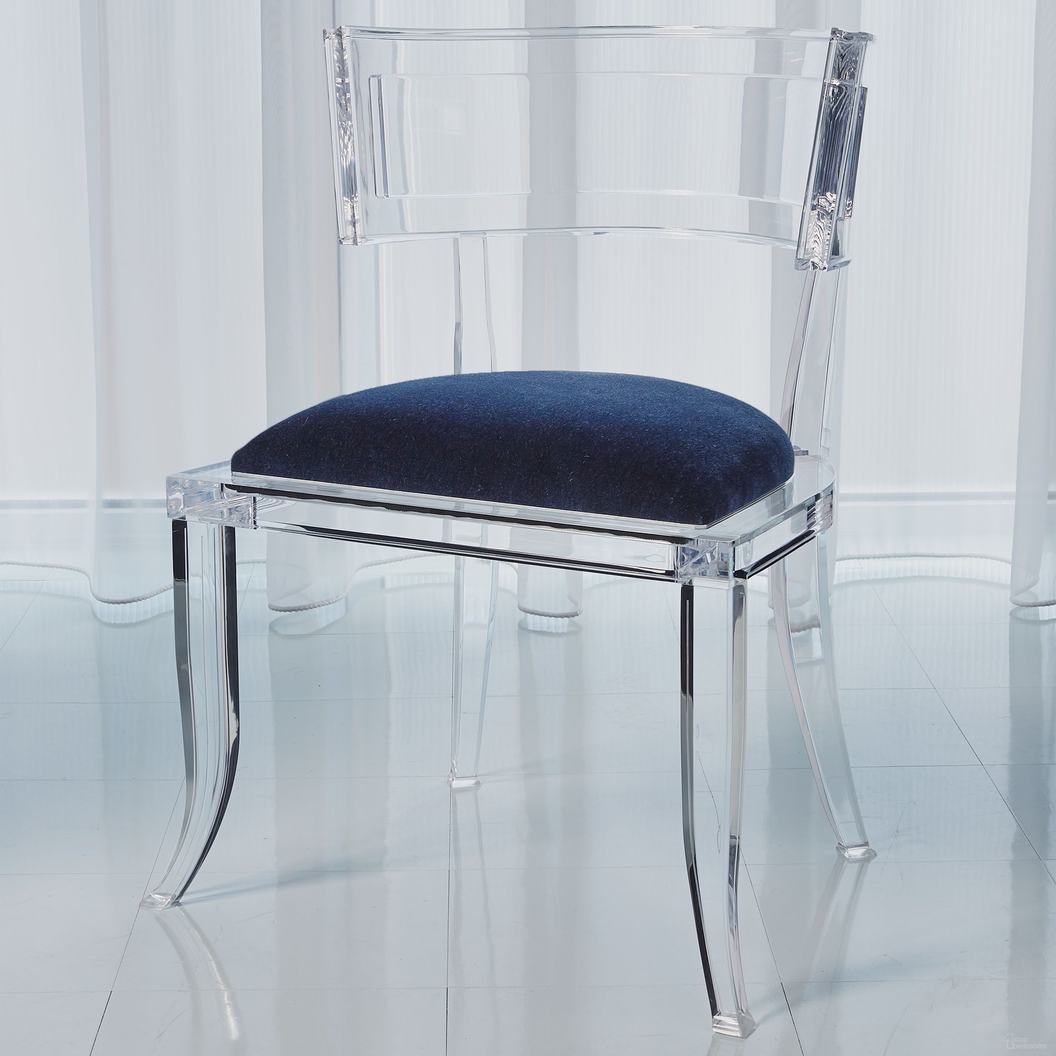 Klismos Acrylic Chair In Admiral Blue