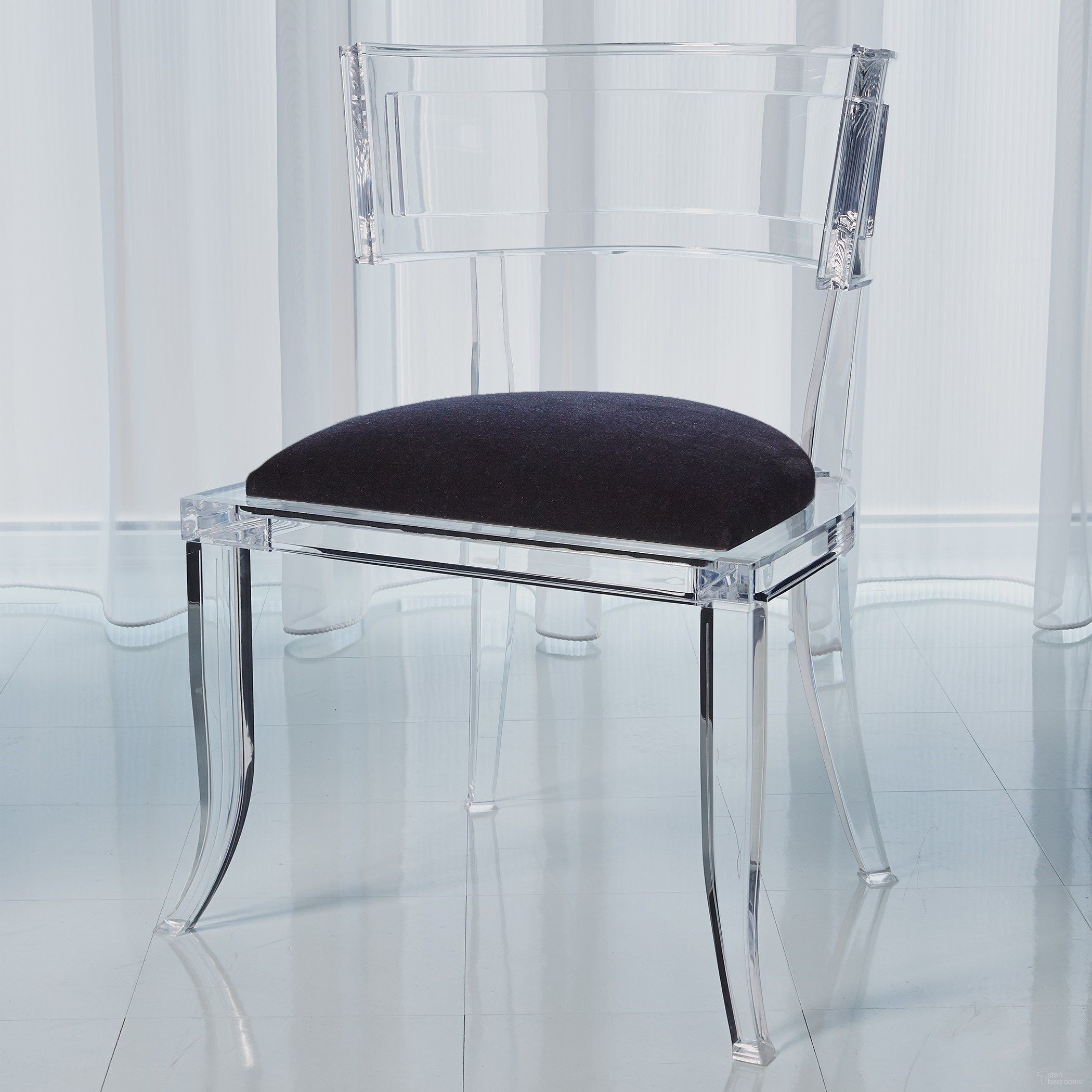 Klismos Acrylic Chair In Black