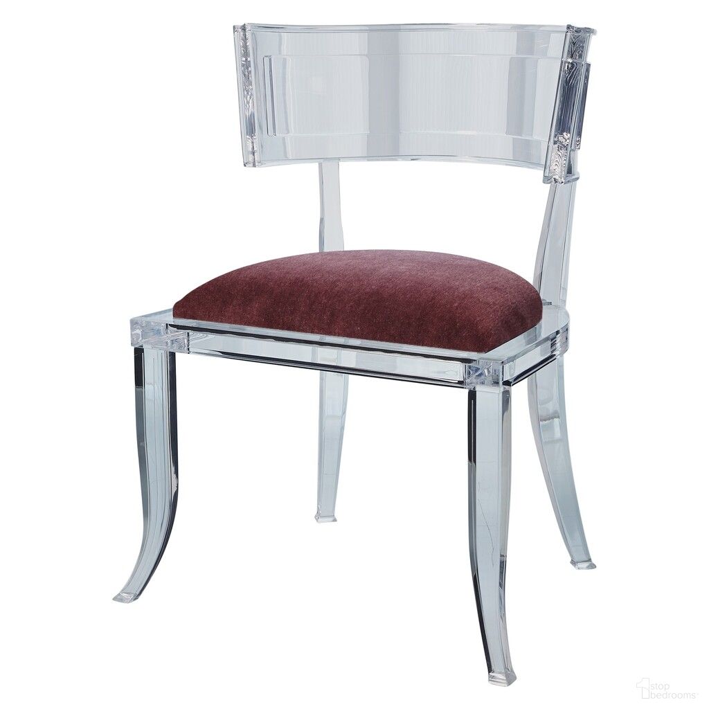 The appearance of Klismos Acrylic Chair In Lavender designed by Global Views in the modern / contemporary interior design. This lavender piece of furniture  was selected by 1StopBedrooms from Klismos Collection to add a touch of cosiness and style into your home. Sku: 331328. Material: Porcelain. Chair Type: Side Chair.