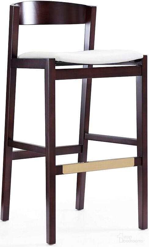 Klismos Barstool in Ivory and Dark Walnut