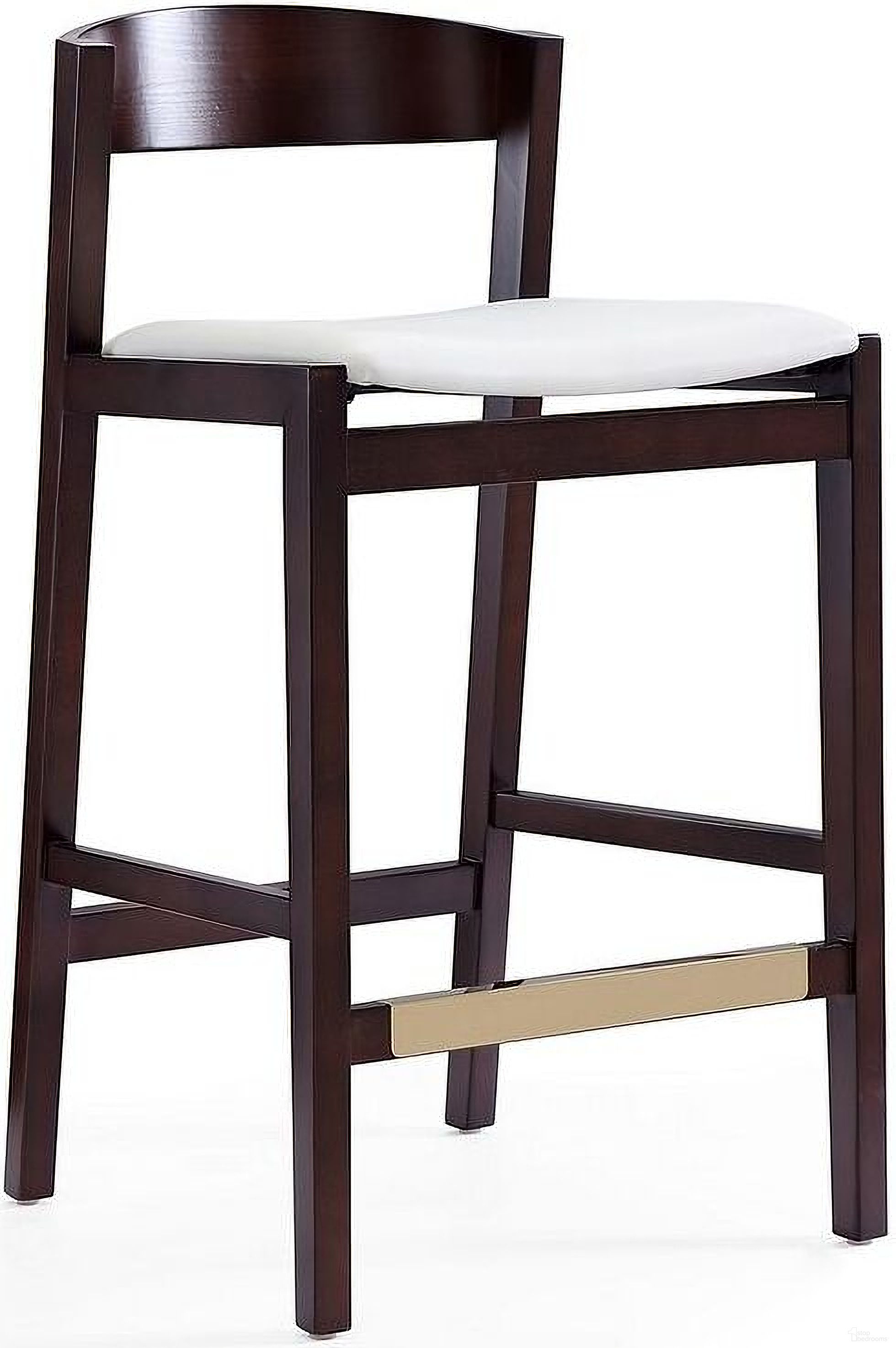 Klismos Counter Stool in Ivory and Dark Walnut