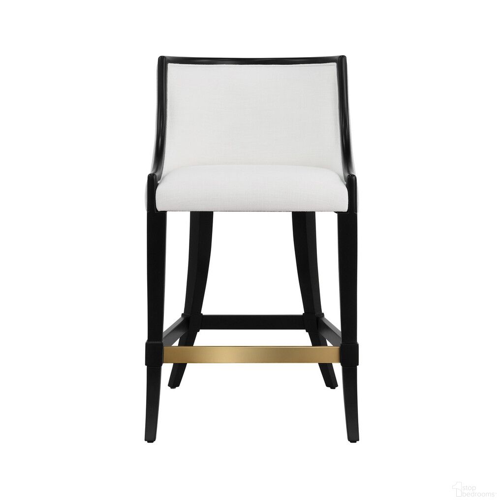 The appearance of Klismos Leg Counter Stool In Black designed by Worlds Away in the transitional interior design. This black piece of furniture  was selected by 1StopBedrooms from  to add a touch of cosiness and style into your home. Sku: KEATON BLK. Material: Solid Wood.