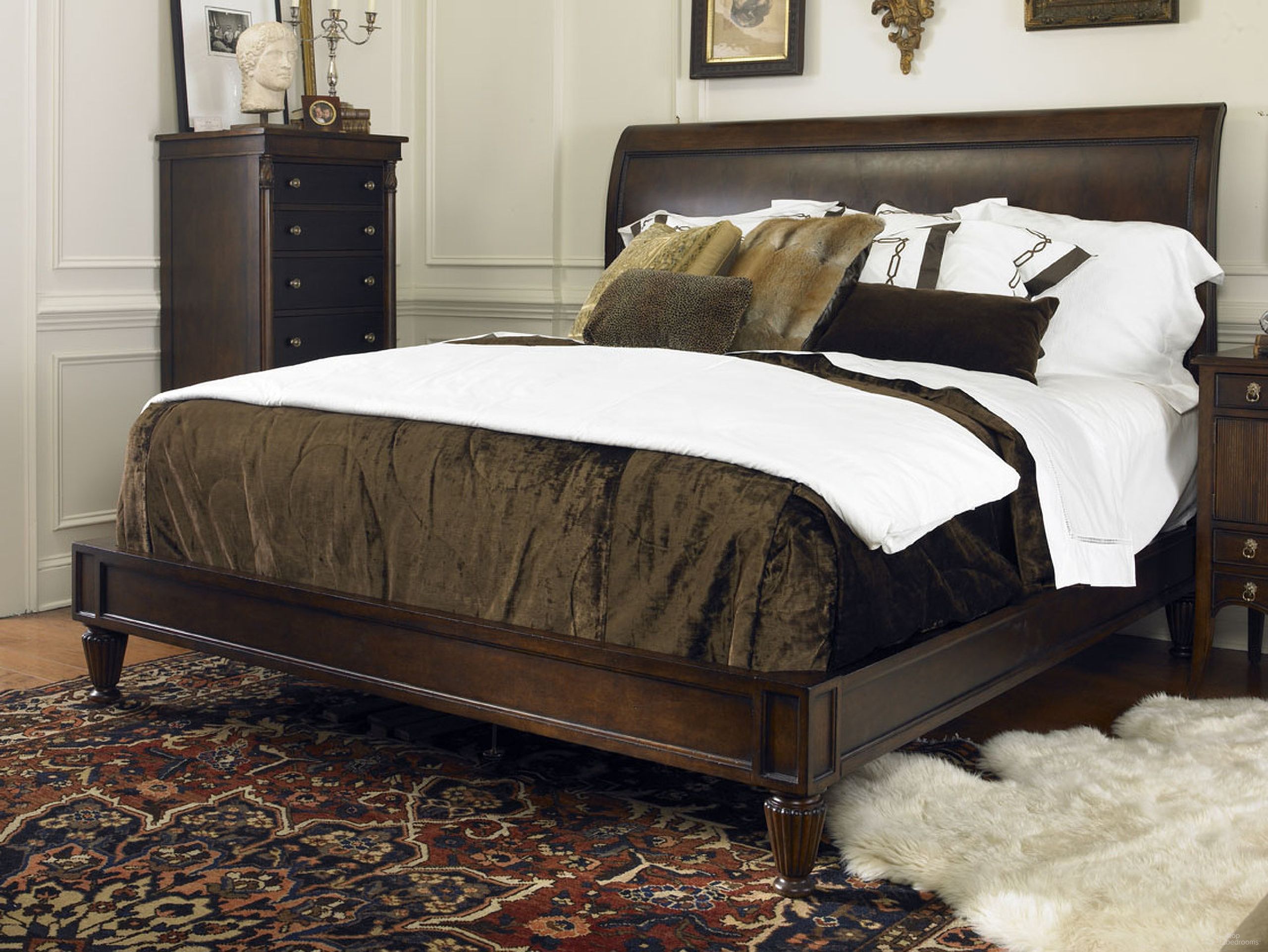 The appearance of Knightsbridge Platform Bedroom Set In Cognac designed by Century Furniture in the modern / contemporary interior design. This cognac piece of furniture  was selected by 1StopBedrooms from Chelsea Club Collection to add a touch of cosiness and style into your home. Sku: 36H-166H;36H-166R;36H-176F;36H-225. Bed Size: King. Material: Mahogany.