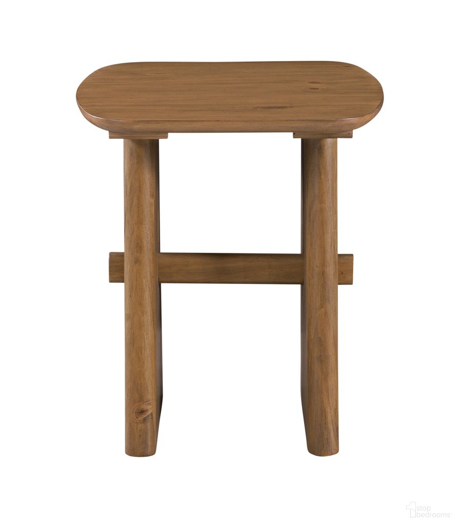 The appearance of Knox End Table In Natural designed by Bassett Mirror Company in the modern / contemporary interior design. This natural piece of furniture  was selected by 1StopBedrooms from Knox Collection to add a touch of cosiness and style into your home. Sku: 6022-LR-250. Material: Pine Wood.