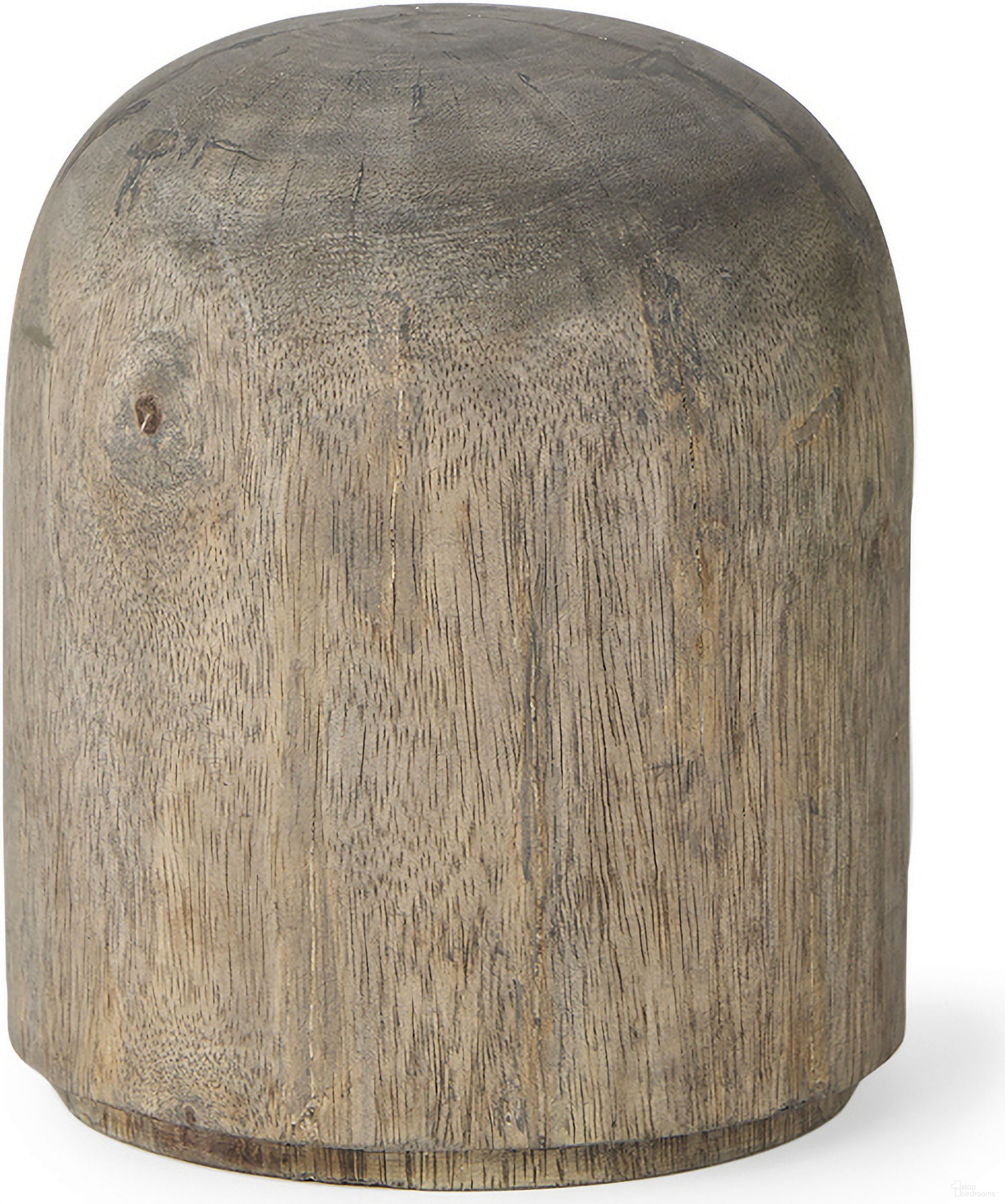 Knox Wood Short Decorative Object In Gray Wash