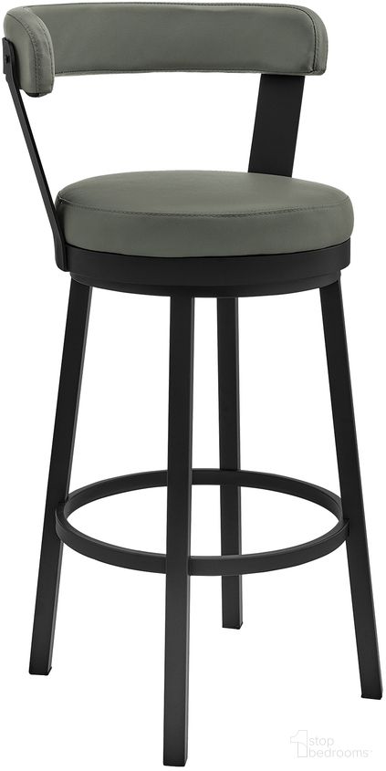 The appearance of Kobe 30 Inch Bar Height Swivel Barstool In Black Finish and Gray Faux Leather designed by Armen Living in the modern / contemporary interior design. This gray piece of furniture was selected by 1StopBedrooms from Kobe Collection to add a touch of cosiness and style into your home. Sku: 721535761777. Material: Stainless Steel.