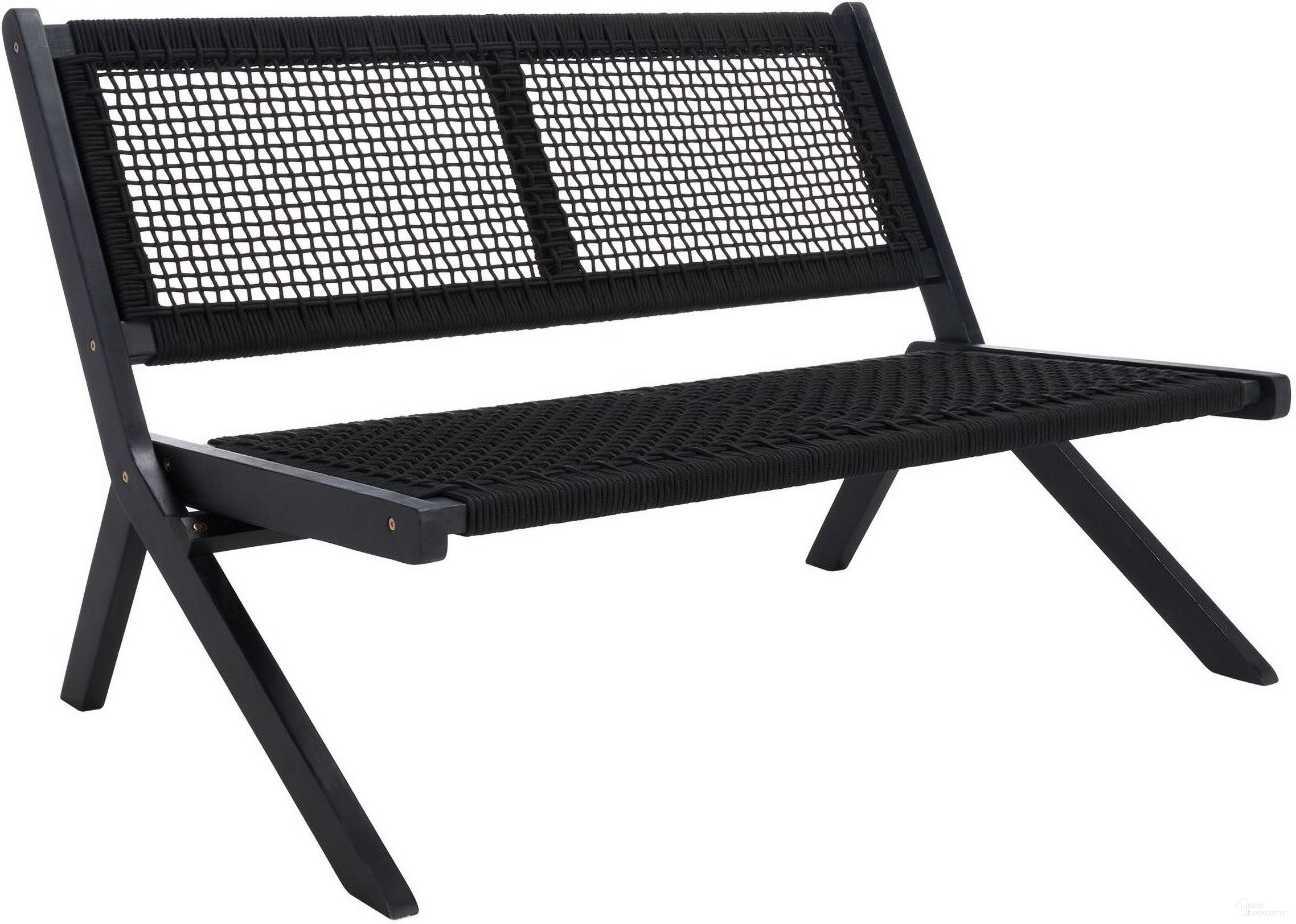 The appearance of Kobina Outdoor Bench in Black designed by Safavieh in the modern / contemporary interior design. This black piece of furniture was selected by 1StopBedrooms from Kobina Collection to add a touch of cosiness and style into your home. Sku: PAT7304C. Material: Wood.