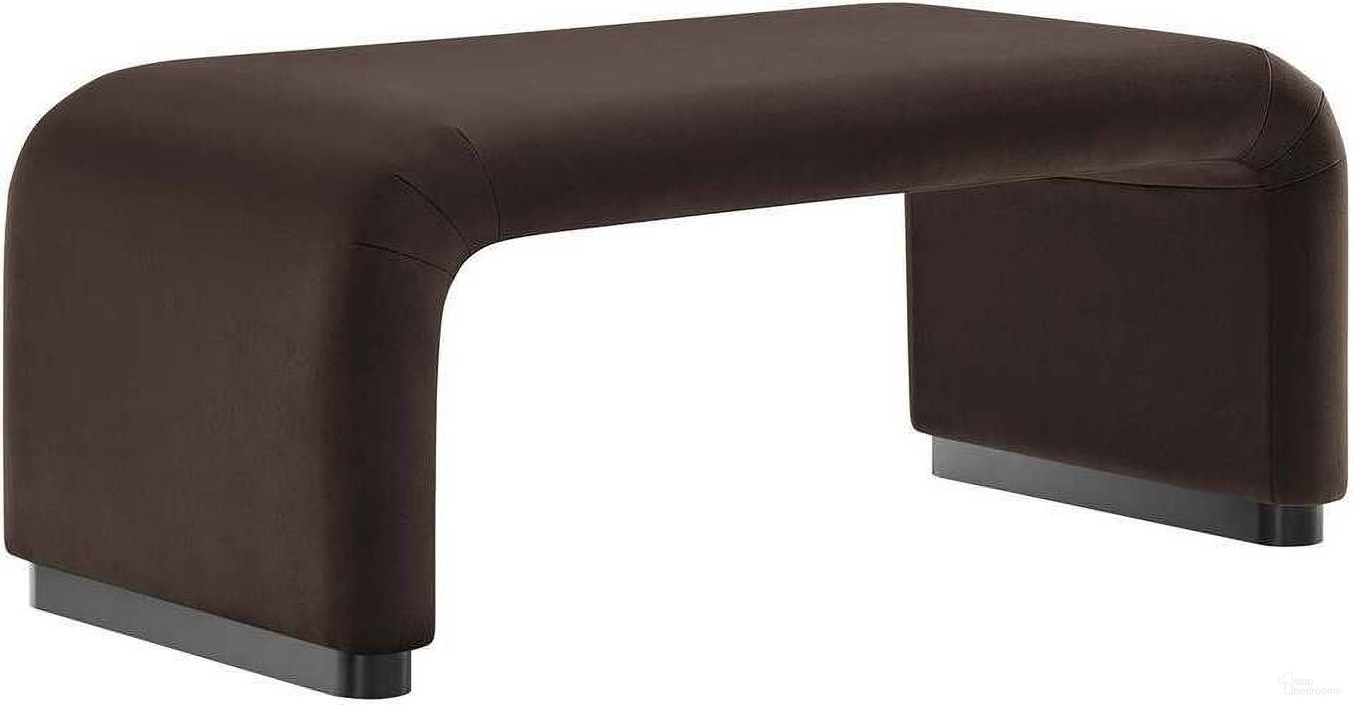 The appearance of Koda Performance Velvet Waterfall Ottoman In Chocolate Brown designed by Modway in the modern / contemporary interior design. This chocolate brown piece of furniture was selected by 1StopBedrooms from Koda Collection to add a touch of cosiness and style into your home. Sku: EEI-6735-BLK-CHB. Material: Wood.