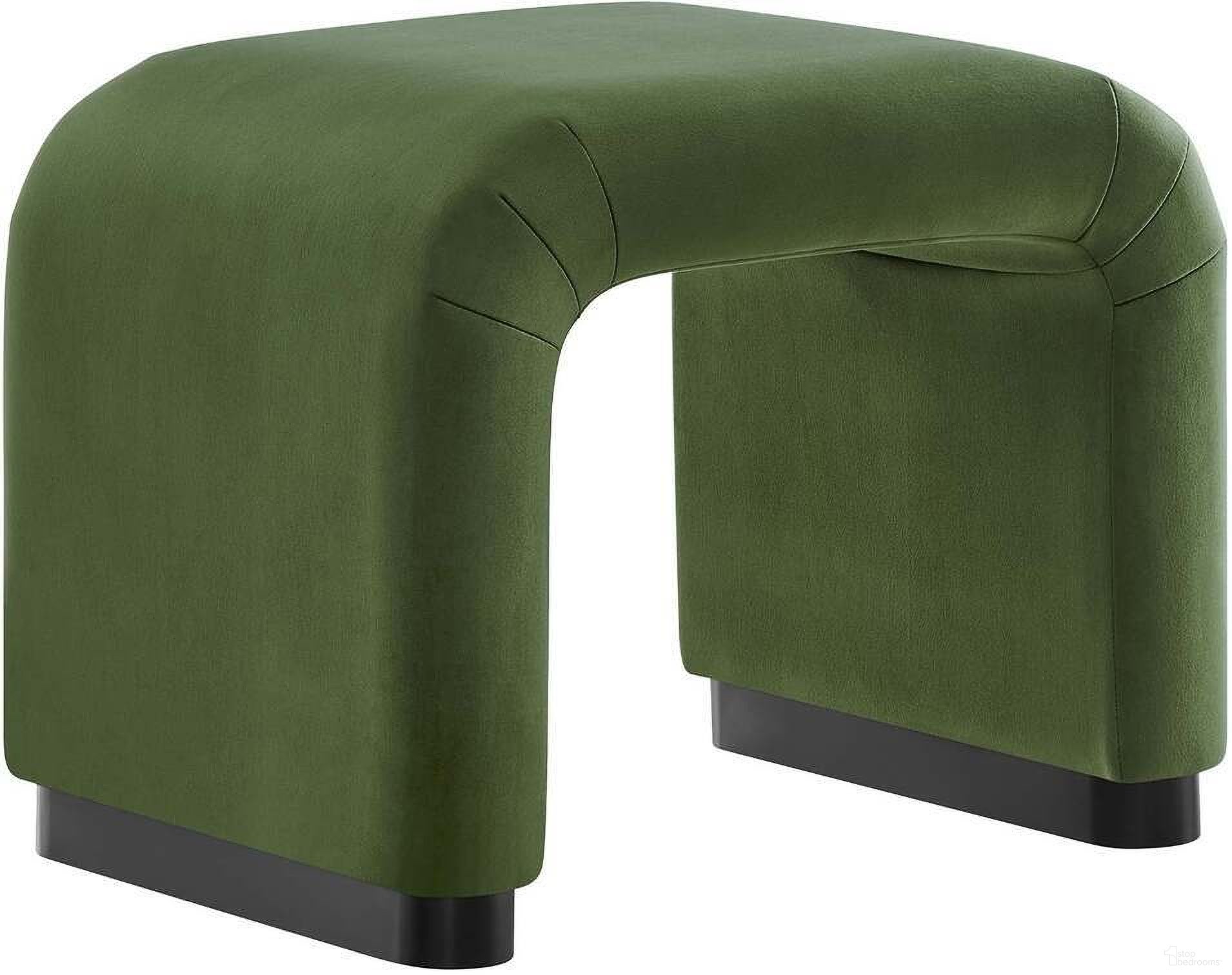 The appearance of Koda Performance Velvet Waterfall Stool In Moss Green designed by Modway in the modern / contemporary interior design. This moss green piece of furniture  was selected by 1StopBedrooms from Koda Collection to add a touch of cosiness and style into your home. Sku: EEI-6733-BLK-MOS. Material: Wood.