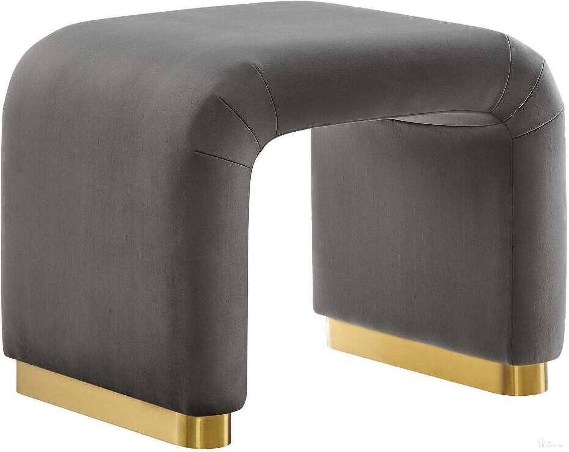 The appearance of Koda Performance Velvet Waterfall Stool In Storm Gray designed by Modway in the modern / contemporary interior design. This storm gray piece of furniture  was selected by 1StopBedrooms from Koda Collection to add a touch of cosiness and style into your home. Sku: EEI-6733-BRA-STG. Material: Wood.
