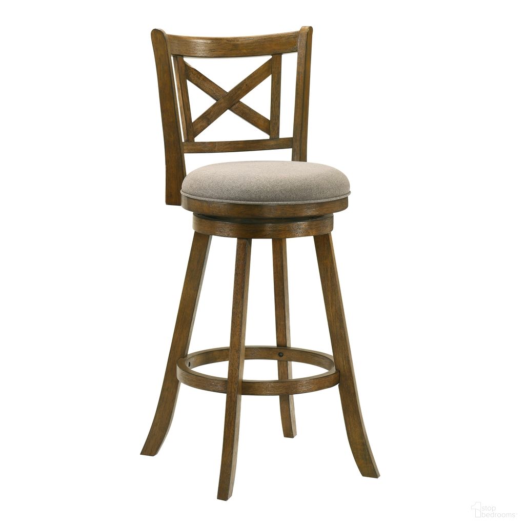 Kodi Swivel Bar Height Bar Stool In Sepia Brown and Grey