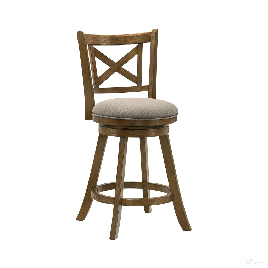 Kodi Swivel Counter Height Bar Stool In Sepia Brown and Grey