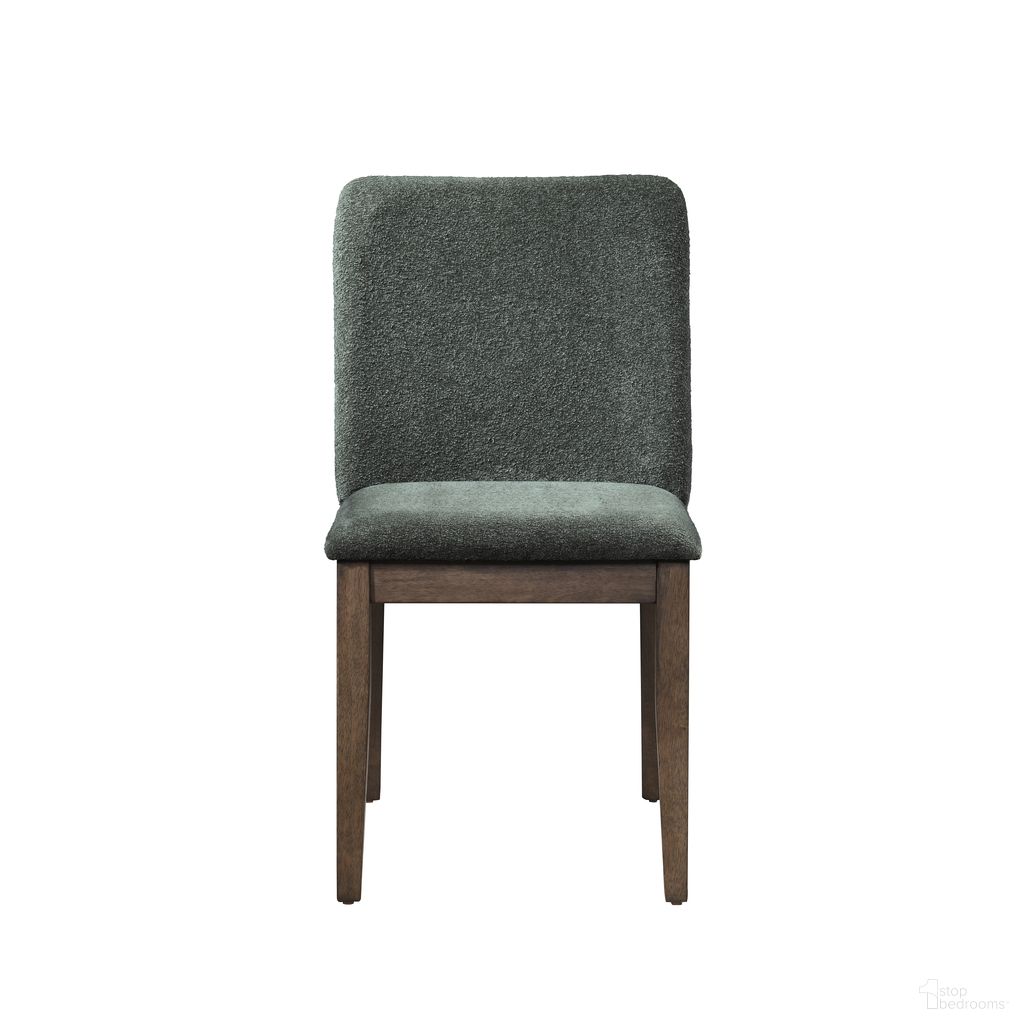 Kody Upholstered Dining Chair Set of 2 In Green and Brown