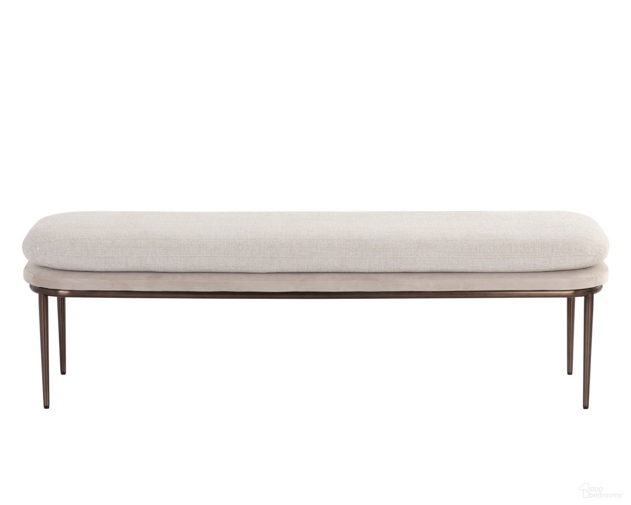 Koffi Bench In Chacha Cream and Meg Taupe
