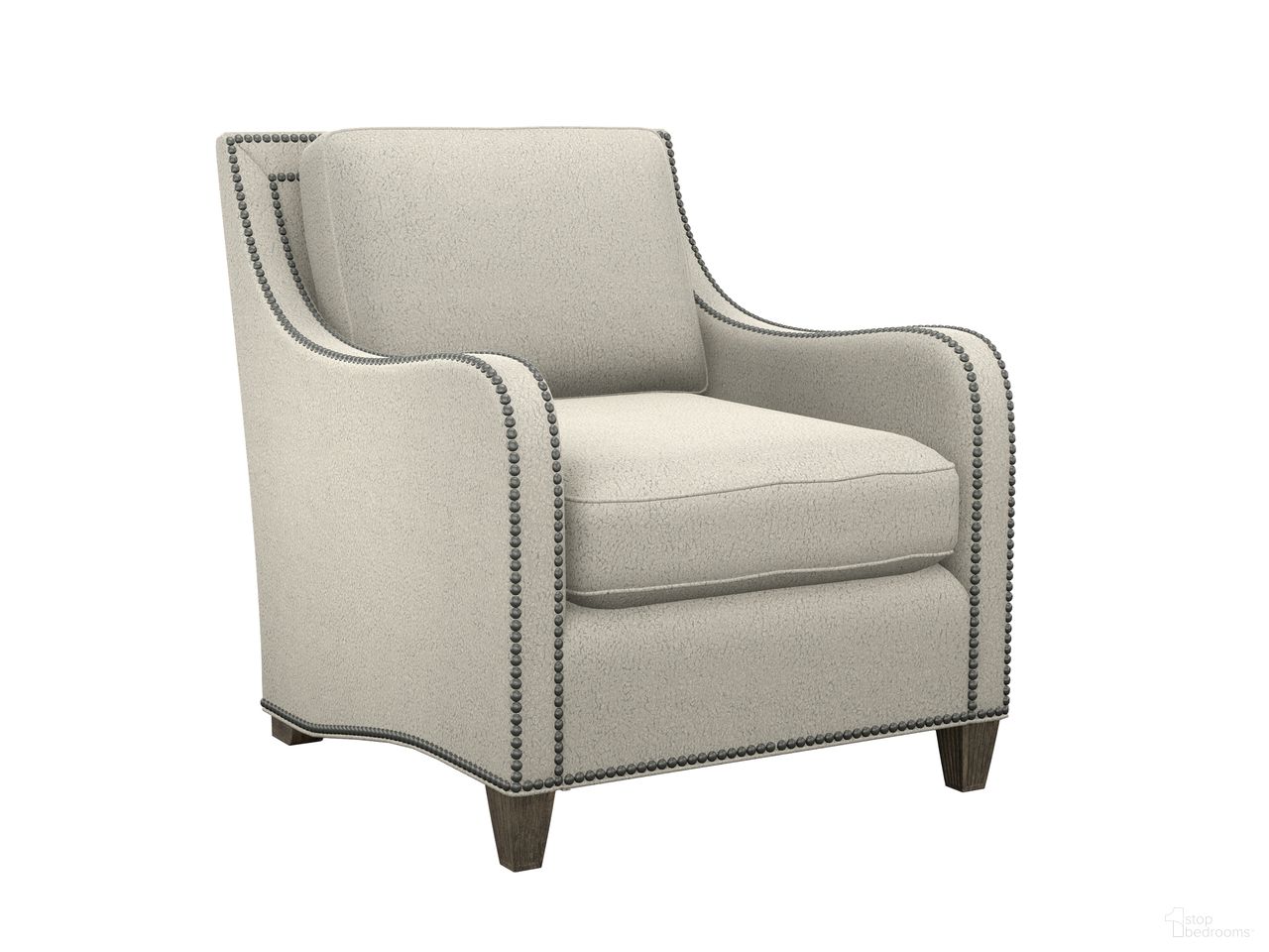 The appearance of Featured Upholstery Koko Chair In Cream designed by Tommy Bahama in the transitional interior design. This cream piece of furniture was selected by 1StopBedrooms from Featured Upholstery Collection to add a touch of cosiness and style into your home. Sku: 7212-11-71. Material: Fabric.