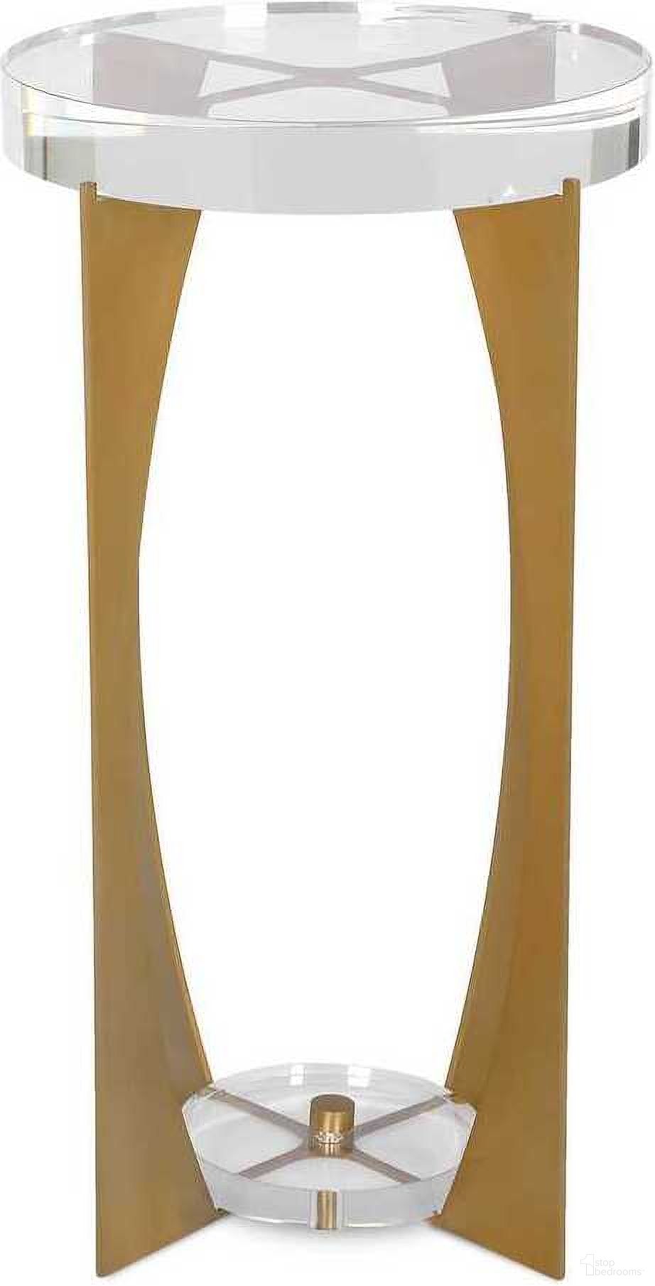 The appearance of Kolkata Accent Table In Gold designed by Uttermost in the modern / contemporary interior design. This gold piece of furniture  was selected by 1StopBedrooms from Kolkata Collection to add a touch of cosiness and style into your home. Sku: 50368. Material: Iron.