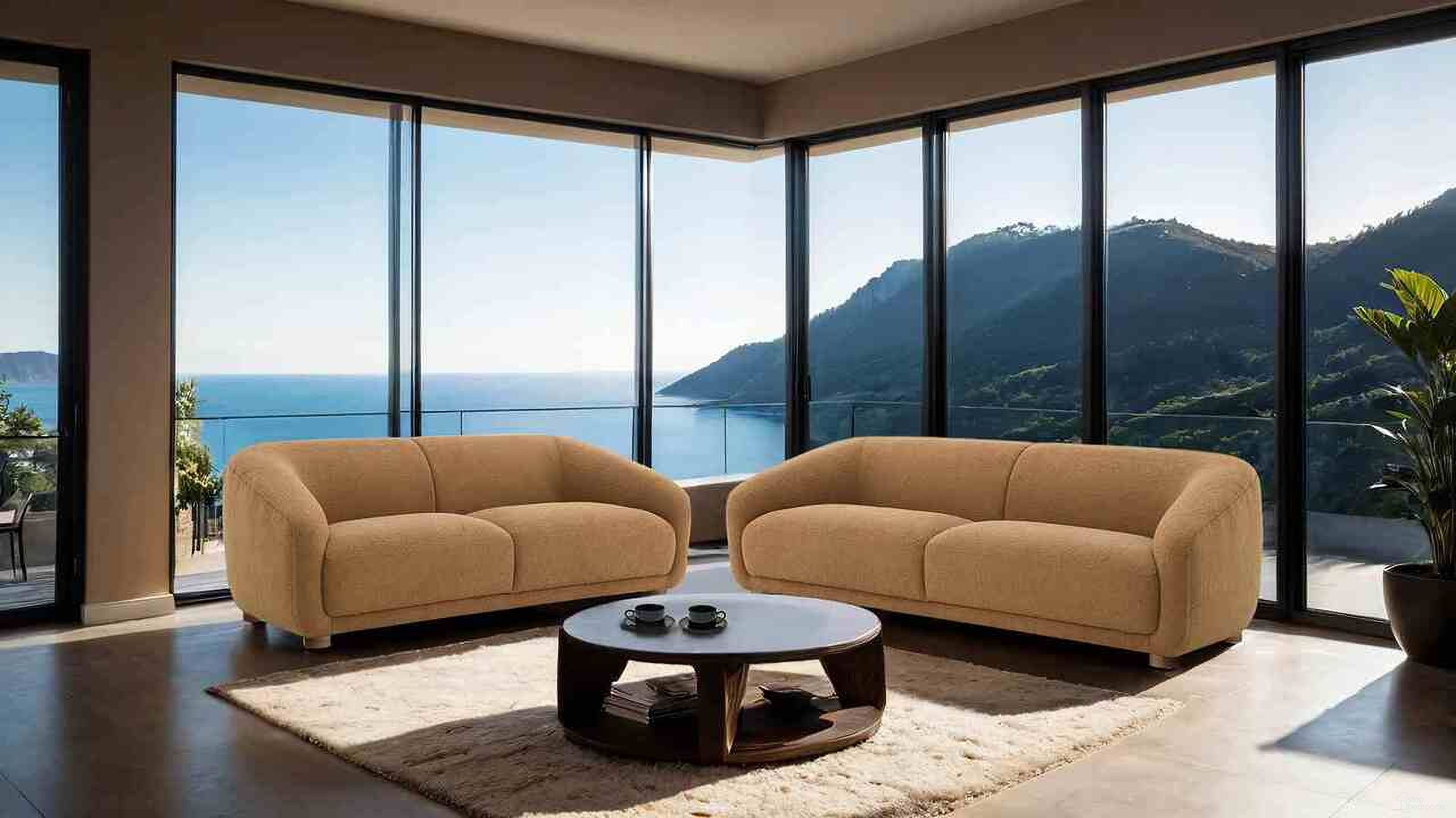 The appearance of Kolvere Boucle Living Room Set In Brown designed by Furniture of America in the modern / contemporary interior design. This brown piece of furniture  was selected by 1StopBedrooms from Kolvere Collection to add a touch of cosiness and style into your home. Sku: FM61006BR-SF;FM61006BR-LV. Material: Boucle.