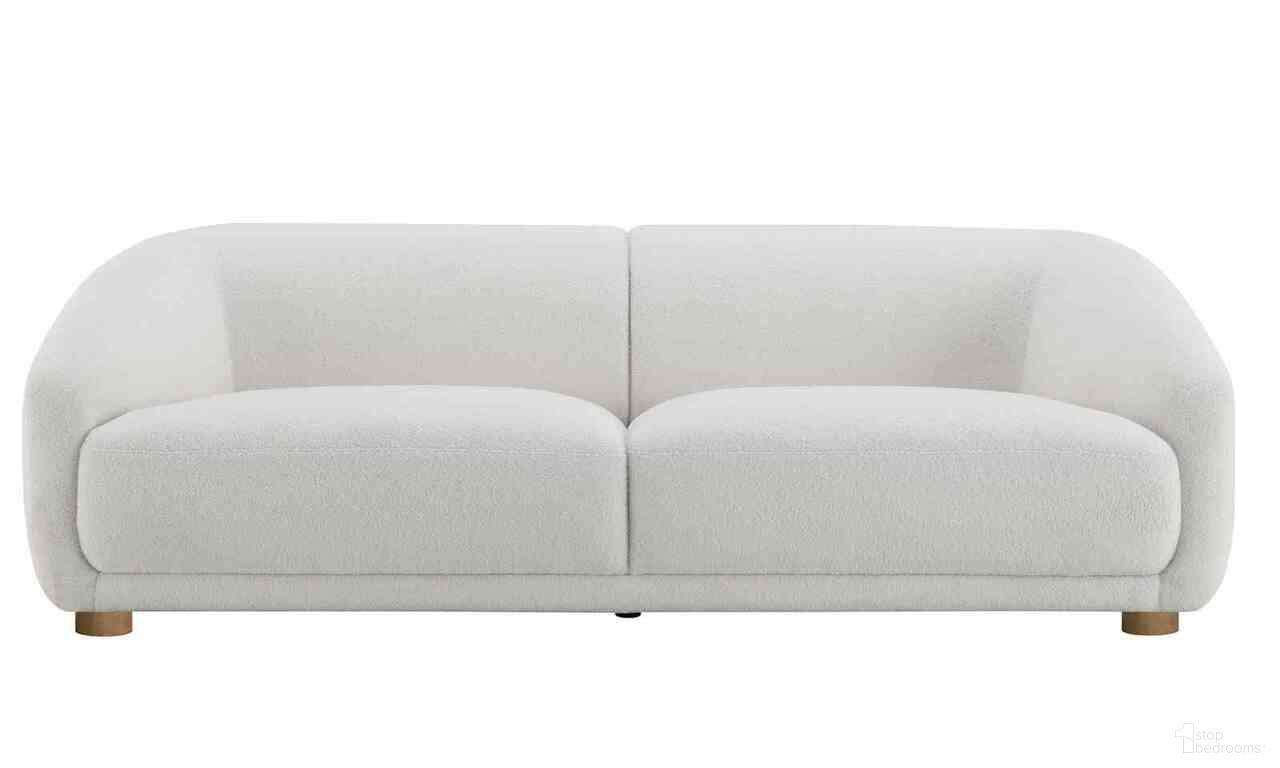 The appearance of Kolvere Sofa Boucle In White designed by Furniture of America in the modern / contemporary interior design. This white piece of furniture  was selected by 1StopBedrooms from Kolvere Collection to add a touch of cosiness and style into your home. Sku: FM61006WH-SF. Material: Boucle.