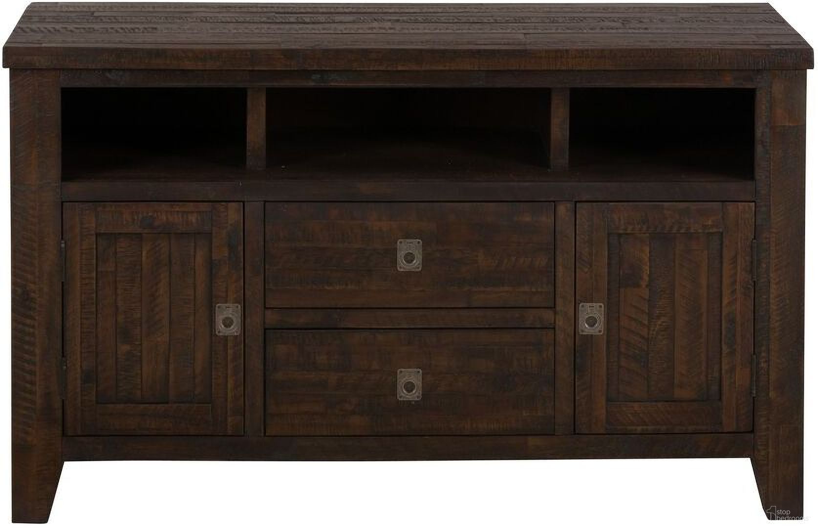 The appearance of Kona Grove 50 Inch Media Unit In Dark Brown designed by Jofran in the transitional interior design. This dark brown piece of furniture was selected by 1StopBedrooms from Kona Grove Collection to add a touch of cosiness and style into your home. Sku: 706-50. Material: Acacia.
