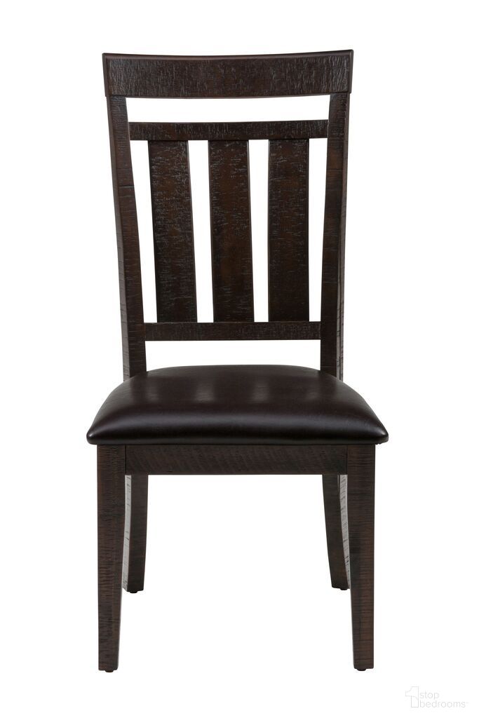 The appearance of Kona Grove Upholstered Slat Back Dining Chair Set of 2 In Dark Brown designed by Jofran in the transitional interior design. This dark brown piece of furniture was selected by 1StopBedrooms from Kona Grove Collection to add a touch of cosiness and style into your home. Sku: 705-410KD. Material: Acacia. Chair Type: Side Chair.