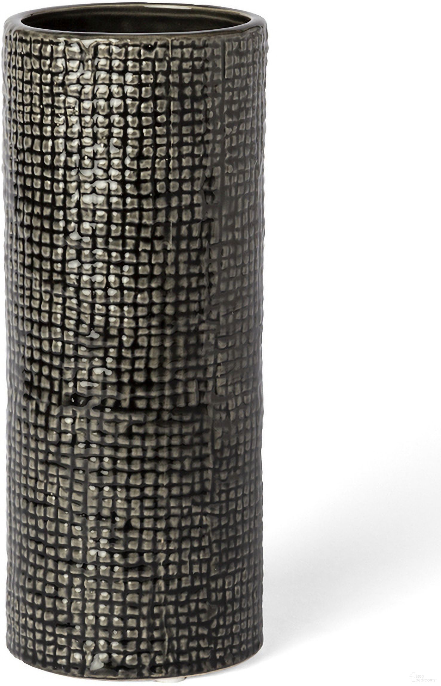 Kona II Ceramic Medium Vase In Black and Gold