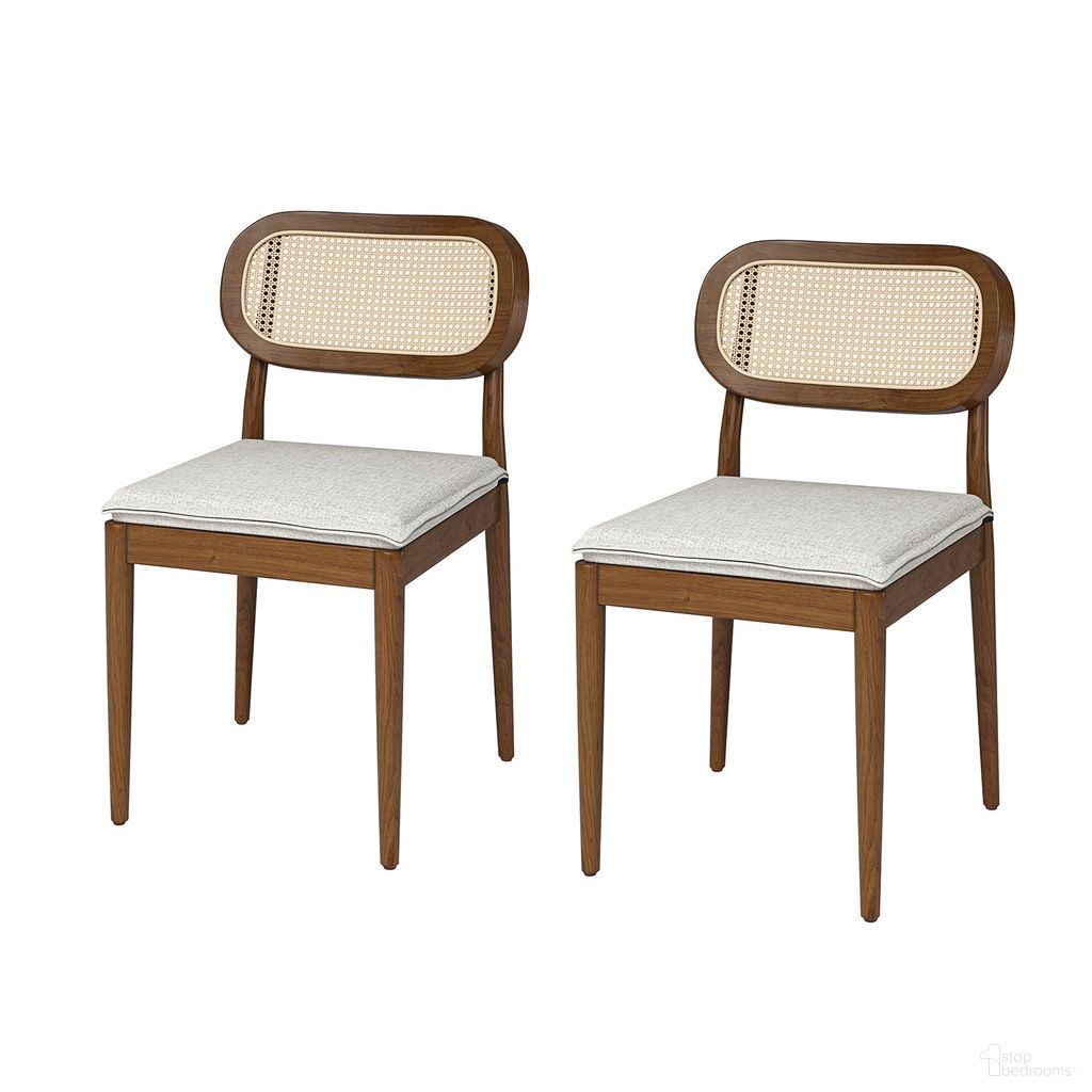 The appearance of Konstantin Ratten Dining Chair Set Of 2 In Acorn designed by Karat Home in the modern / contemporary interior design. This acorn piece of furniture  was selected by 1StopBedrooms from Konstantin Collection to add a touch of cosiness and style into your home. Sku: DCTL0956-ACR. Chair Type: Side Chair. Material: Linen Look Fabric.