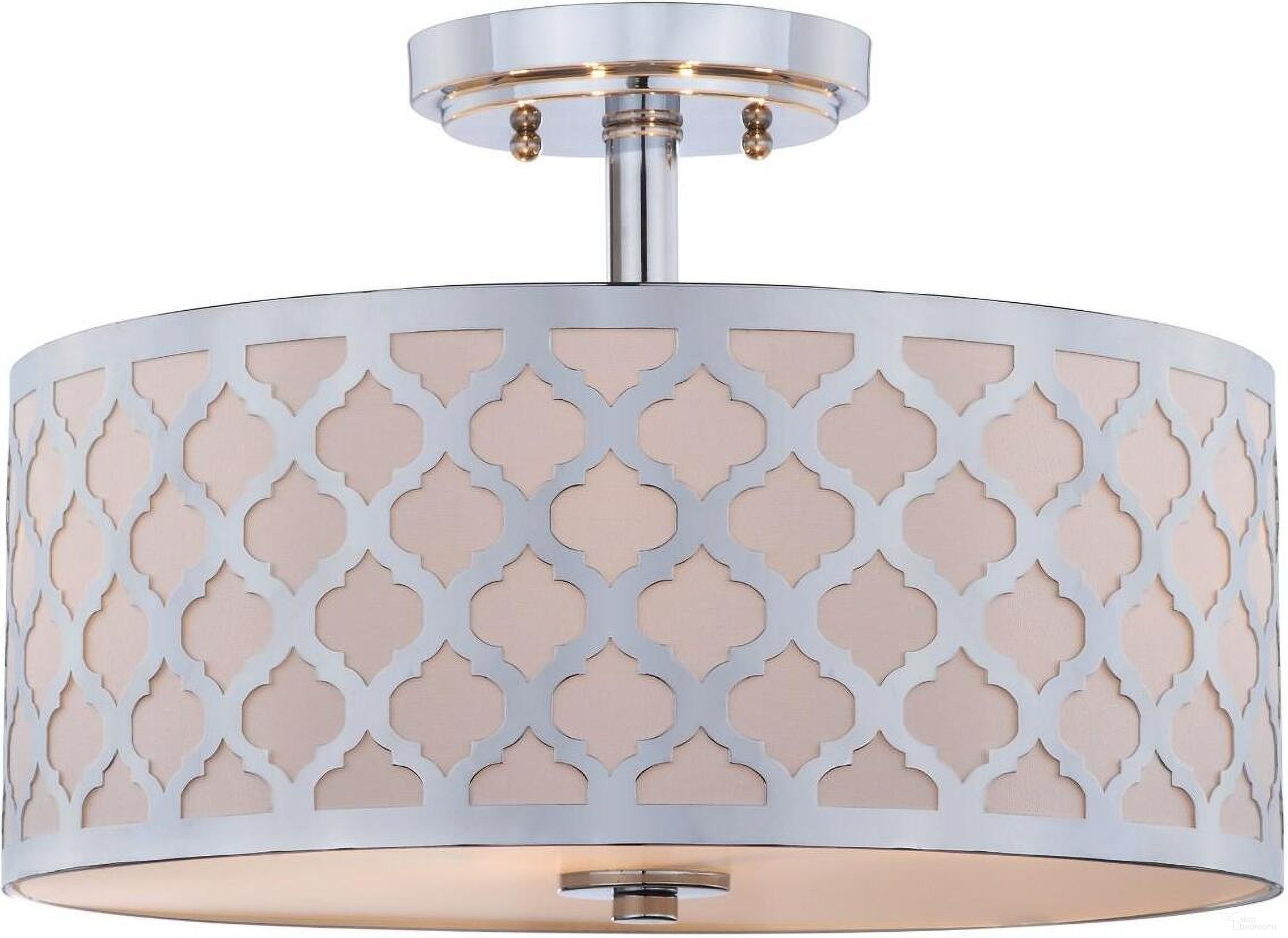 Kora Quatrefoil 3 Light 15 Inch Dia Chrome Flush Mount