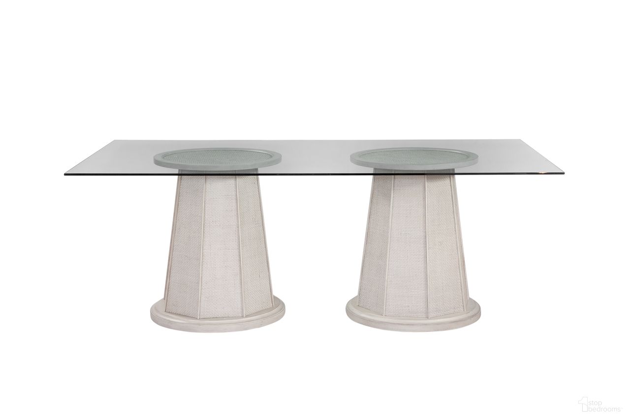 The appearance of Korey Rectangle Dining Table In White Wash designed by Bassett Mirror Company in the coastal interior design. This white wash piece of furniture  was selected by 1StopBedrooms from Korey Collection to add a touch of cosiness and style into your home. Sku: 7096-DR-700B;7096-DR-700B;7096-DR-700B. Table Base Style: Double Pedestal. Table Top Shape: Rectangular. Material: Rubberwood. Size: 78" x 44".
