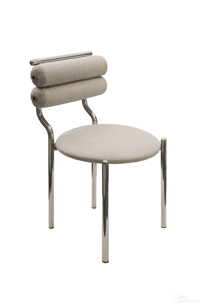 The appearance of Koya Sedia Dining Chair In White designed by Klaussner Home Furnishings in the modern / contemporary interior design. This white piece of furniture  was selected by 1StopBedrooms from Koya Collection to add a touch of cosiness and style into your home. Sku: B945. Material: Stainless Steel. Chair Type: Side Chair.
