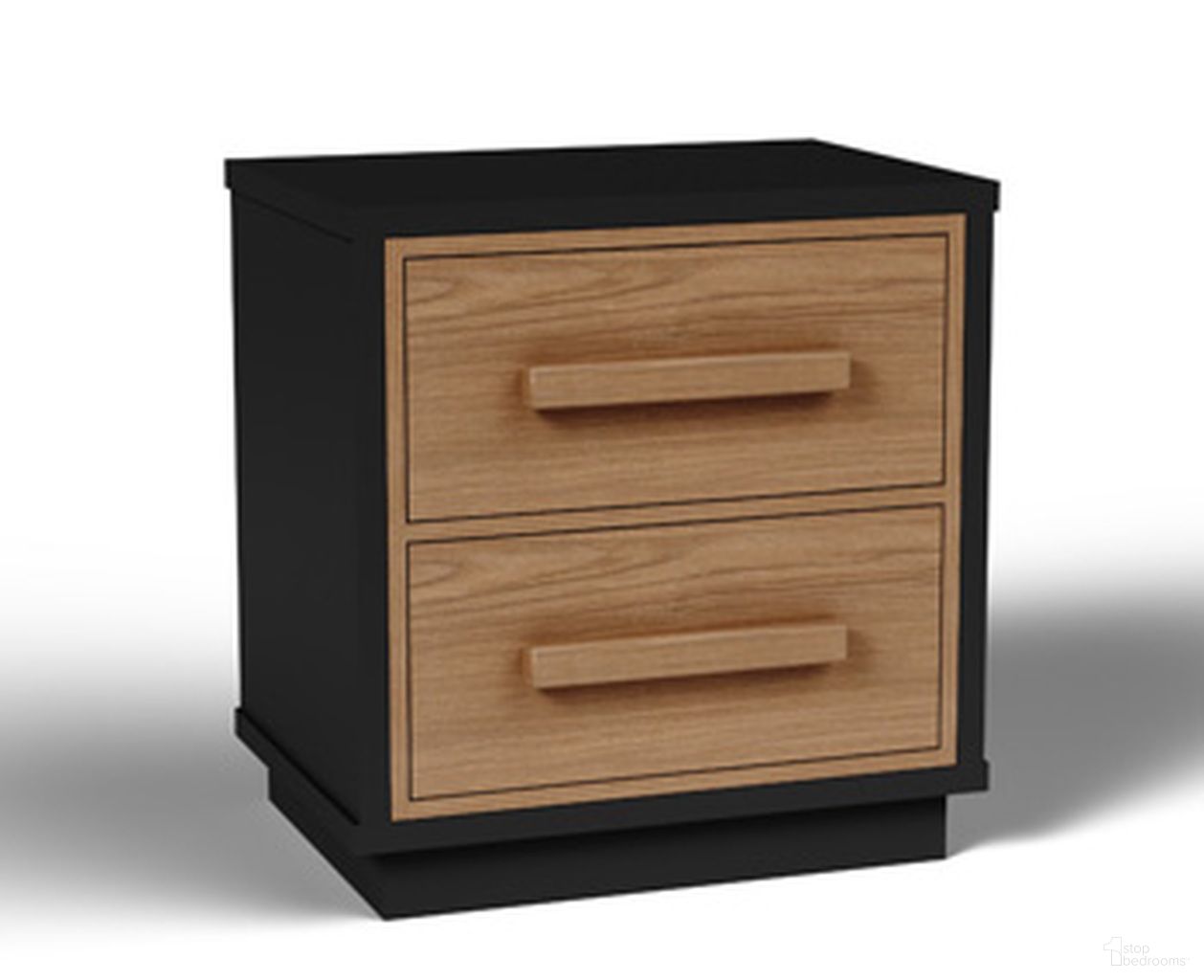 Kozmour Nightstand In Black and Brown